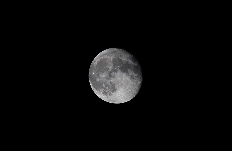 Full moon against a black sky